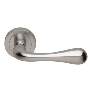 Manital AQ1SC Astro Lever on Round Rose in Satin Chrome (LEAD TIME: 2-3 DAYS)