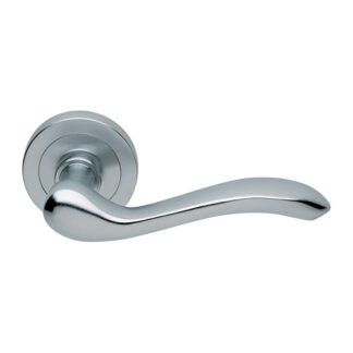Manital AQ3SC Apollo Lever on Round Rose in Satin Chrome (LEAD TIME: 2-3 DAYS)