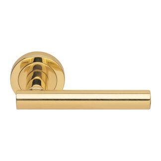Manital AQ4 Calla Lever on Round Rose in Polished Brass (LEAD TIME: 2-3 DAYS)