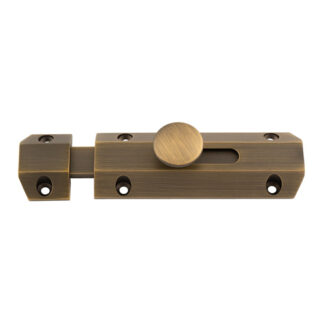 Carlisle Brass AQ81AB CARLISLE BRASS 102 x 36mm surface bolt c/w keep flat & angled mortice keeps - antique brass  (LEAD TIME: 2-3 DAYS)