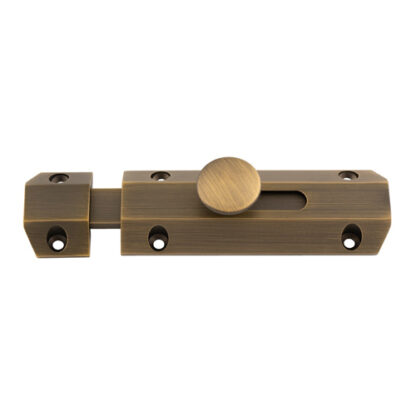 Carlisle Brass AQ81AB CARLISLE BRASS 102 x 36mm surface bolt c/w keep flat & angled mortice keeps - antique brass  (LEAD TIME: 2-3 DAYS)