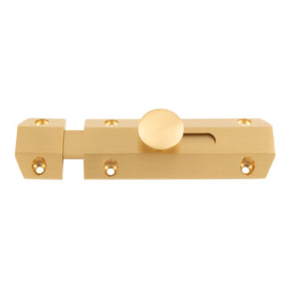 Carlisle Brass AQ81SB CARLISLE BRASS 102 x 36mm surface bolt c/w keep flat & angled mortice keeps - satin brass  (LEAD TIME: 2-3 DAYS)