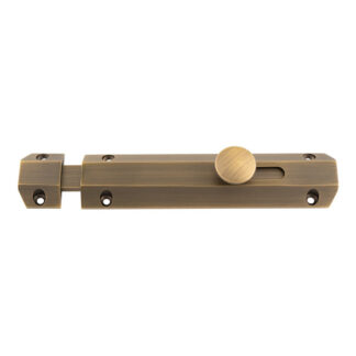 Carlisle Brass AQ82AB CARLISLE BRASS 152 x 36mm surface bolt c/w keep flat & angled mortice keeps - antique brass  (LEAD TIME: 2-3 DAYS)