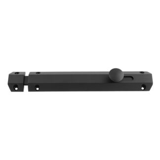 Carlisle Brass AQ83MB CARLISLE BRASS 203 x 36mm surface bolt c/w keep flat & angled mortice keeps - matt black  (LEAD TIME: 2-3 DAYS)