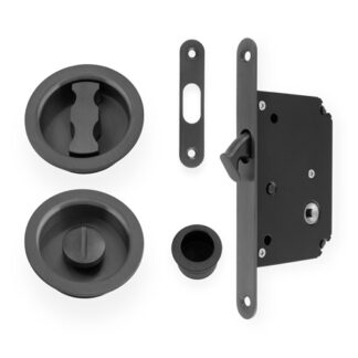 Alexander & Wilks AW110RDBZPVD Radius Sliding Door Lock Set - Dark Bronze PVD (LEAD TIME: 2-3 DAYS)