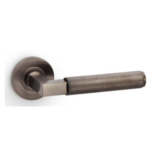 Alexander & Wilks AW200DBZPVD Hurricane Knurled Lever on Round Rose - Dark Bronze PVD (LEAD TIME: 2-3 DAYS)