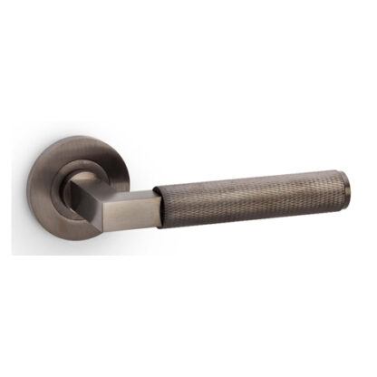 Alexander & Wilks AW200DBZPVD Hurricane Knurled Lever on Round Rose - Dark Bronze PVD (LEAD TIME: 2-3 DAYS)