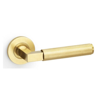 Alexander & Wilks AW200SBPVD Hurricane Knurled Lever on Round Rose - Satin Brass PVD (LEAD TIME: 2-3 DAYS)