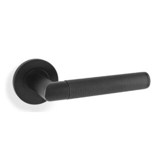 Alexander & Wilks AW210BL Harrier Knurled Lever on Round Rose - Black (LEAD TIME: 2-3 DAYS)