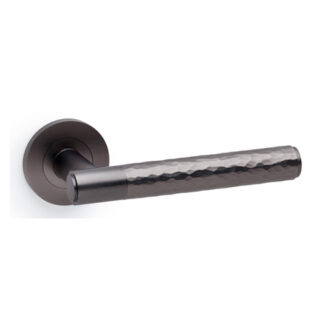 Alexander & Wilks AW223DBZ Spitfire Hammered Lever on Round Rose - Dark Bronze (LEAD TIME: 2-3 DAYS)