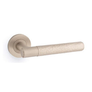 Alexander & Wilks AW223SN Spitfire Hammered Lever on Round Rose-Satin Nickel (LEAD TIME: 2-3 DAYS)
