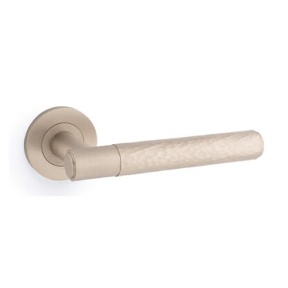 Alexander & Wilks AW223SN Spitfire Hammered Lever on Round Rose-Satin Nickel (LEAD TIME: 2-3 DAYS)