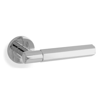 Alexander & Wilks AW224PC Spitfire Hex Lever on Round Rose - Polished Chrome (LEAD TIME: 2-3 DAYS)