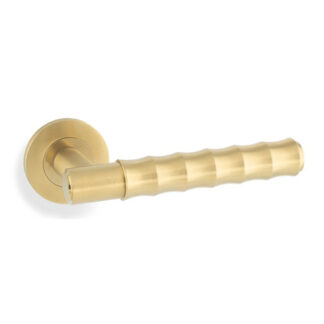 Alexander & Wilks AW225SBPVD Spitfire Bamboo Lever on Rose - Satin Brass PVD (LEAD TIME: 2-3 DAYS)