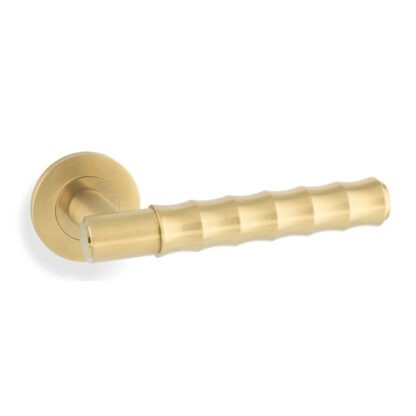 Alexander & Wilks AW225SBPVD Spitfire Bamboo Lever on Rose - Satin Brass PVD (LEAD TIME: 2-3 DAYS)