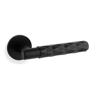 Alexander & Wilks aw226BL SPITFIRE LEVER DIAMOND CUT ON 50X6MM ROSE - Black (LEAD TIME: 2-3 DAYS)