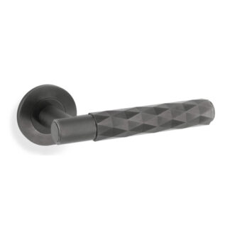 Alexander & Wilks aw226DBZPVD SPITFIRE LEVER DIAMOND CUT ON 50X6MM ROSE - Dark Bronze PVD (LEAD TIME: 2-3 DAYS)