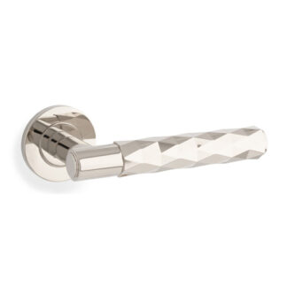 Alexander & Wilks aw226PNPVD SPITFIRE LEVER DIAMOND CUT ON 50X6MM ROSE - Polished Nickel PVD (LEAD TIME: 2-3 DAYS)