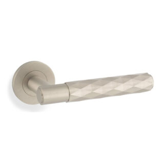Alexander & Wilks AW226SN SPITFIRE LEVER DIAMOND CUT ON 50X6MM ROSE - Satin  Nickel (LEAD TIME: 2-3 DAYS)