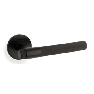 Alexander & Wilks AW240BL Knurled Kingstone Lever on Round Rose - Black (LEAD TIME: 2-3 DAYS)