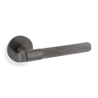Alexander & Wilks AW240DBZPVD Knurled Kingstone Lever on Round Rose - Dark Bronze PVD (LEAD TIME: 2-3 DAYS)