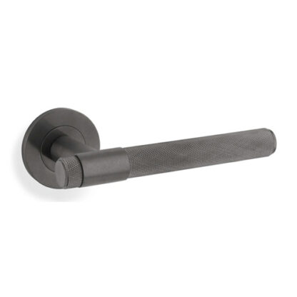 Alexander & Wilks AW240DBZPVD Knurled Kingstone Lever on Round Rose - Dark Bronze PVD (LEAD TIME: 2-3 DAYS)