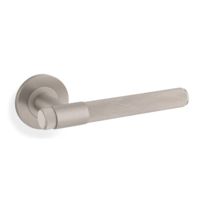Alexander & Wilks AW240SNPVD Knurled Kingstone Lever on Round Rose - Satin Nickel PVD (LEAD TIME: 2-3 DAYS)