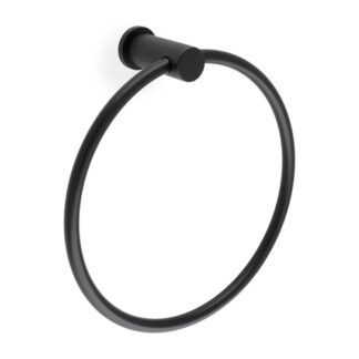 Alexander & Wilks AW451BL Brunel Diamond Knurled Towel Ring - Black (LEAD TIME: 2-3 DAYS)