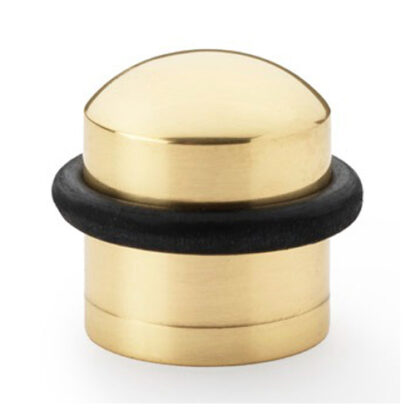 Alexander & Wilks AW638PBL Dome Top Floor Mounted Door Stop - Polished Brass (LEAD TIME: 2-3 DAYS)