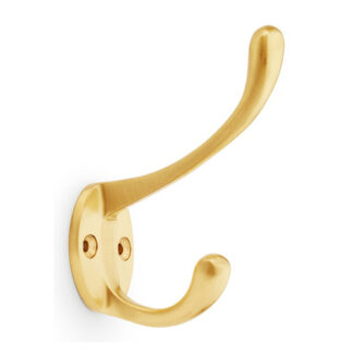Alexander & Wilks AW770SB Victorian Hat and Coat Hook - Satin Brass (LEAD TIME: 2-3 DAYS)