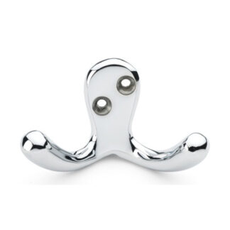 Alexander & Wilks AW773PC Victorian Double Robe Hook - Polished Chrome (LEAD TIME: 2-3 DAYS)