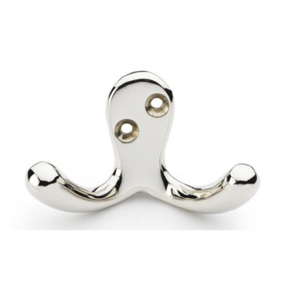 Alexander & Wilks AW773PN Victorian Double Robe Hook - Polished Nickel (LEAD TIME: 2-3 DAYS)
