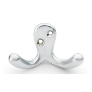 Alexander & Wilks AW773SC Victorian Double Robe Hook - Satin Chrome (LEAD TIME: 2-3 DAYS)