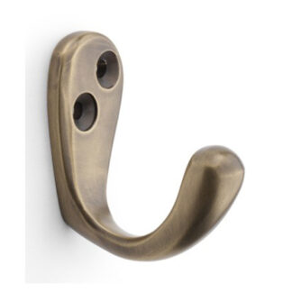 Alexander & Wilks AW774AB Victorian Single Robe Hook - Antique Brass (LEAD TIME: 2-3 DAYS)