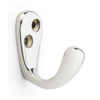 Alexander & Wilks AW774PN Victorian Single Robe Hook - Polished Nickel (LEAD TIME: 2-3 DAYS)