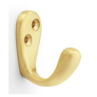 Alexander & Wilks AW774SB Victorian Single Robe Hook - Satin Brass (LEAD TIME: 2-3 DAYS)