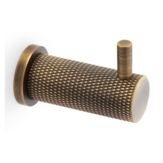 Alexander & Wilks AW775AB Brunel Knurled Coat Hook - Antique Brass (LEAD TIME: 2-3 DAYS)