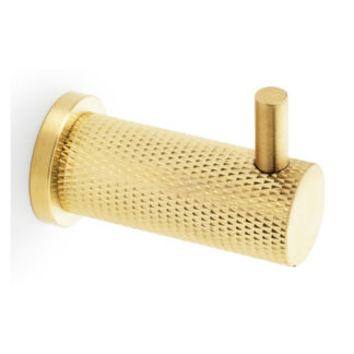 Alexander & Wilks AW775SBPVD Brunel Knurled Coat Hook - Satin Brass PVD (LEAD TIME: 2-3 DAYS)