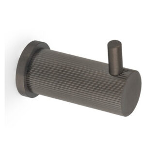 Alexander & Wilks AW776DBZPVD BRUNEL REEDED COAT HOOK ON 25MM ROSE - Dark Bronze PVD (LEAD TIME: 2-3 DAYS)