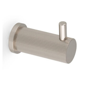 Alexander & Wilks AW776PNPVD BRUNEL REEDED COAT HOOK ON 25MM ROSE - Polished Nickel PVD (LEAD TIME: 2-3 DAYS)