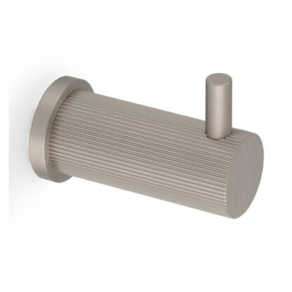 Alexander & Wilks AW776SN BRUNEL REEDED COAT HOOK ON 25MM ROSE - Satin Nickel (LEAD TIME: 2-3 DAYS)