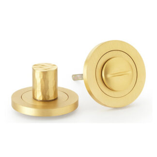 Alexander & Wilks AW793SB Hammered Thumbturn and Release - Satin Brass (LEAD TIME: 2-3 DAYS)