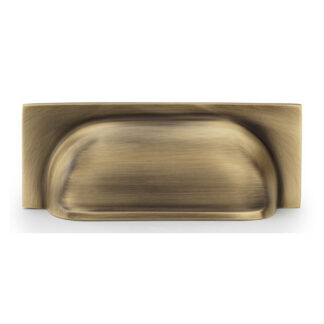 Alexander & Wilks AW905AB Quantock Cup Pull Handle - Antique Brass - Centres 96mm (LEAD TIME: 2-3 DAYS)