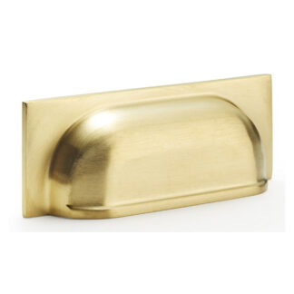 Alexander & Wilks AW905SBPVD Quantock Cup Pull Handle - Satin Brass - Centers 96mm (LEAD TIME: 2-3 DAYS)