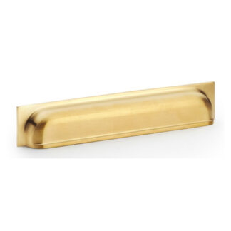 Alexander & Wilks AW906SBPVD Quantock Cup Pull Handle - Satin Brass PVD - Centres 203mm (LEAD TIME: 2-3 DAYS)