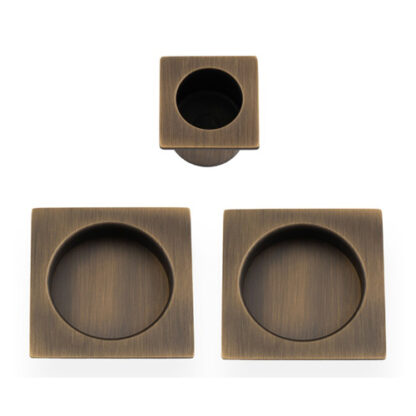 Alexander & Wilks AW995AB Square sliding door pull kit-Antique Brass (LEAD TIME: 2-3 DAYS)