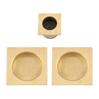 Alexander & Wilks AW995SBPVD Square sliding door pull kit-Satin Brass PVD (LEAD TIME: 2-3 DAYS)