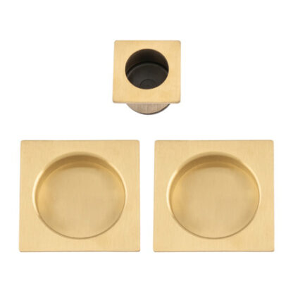 Alexander & Wilks AW995SBPVD Square sliding door pull kit-Satin Brass PVD (LEAD TIME: 2-3 DAYS)