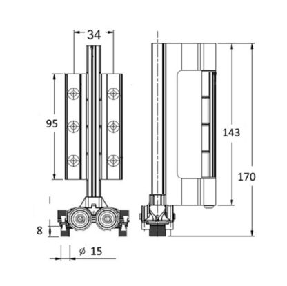 Clearspan for ALUK Bi-Fold Doors Bottom Roller - New style - Image 2
