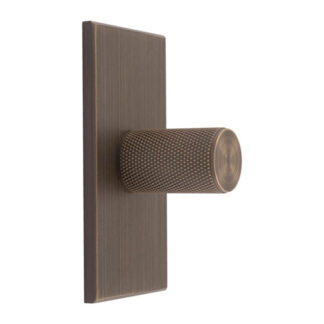Carlisle Brass BP702AB76AB Knurled Cylinder Knob on backplate (LEAD TIME: 2-3 DAYS)